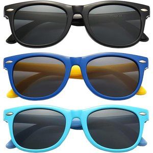3 Pack kids sunglasses for Boys Girls Kids Polarized Sunglasses